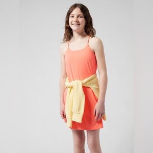 Athleta Girl Orange Doing the Most Built-In Shorts Tank Tennis Dress / L12